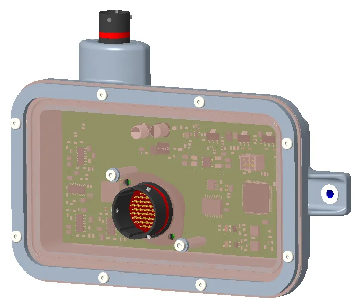 CAD render of the rear sensor board enclosure