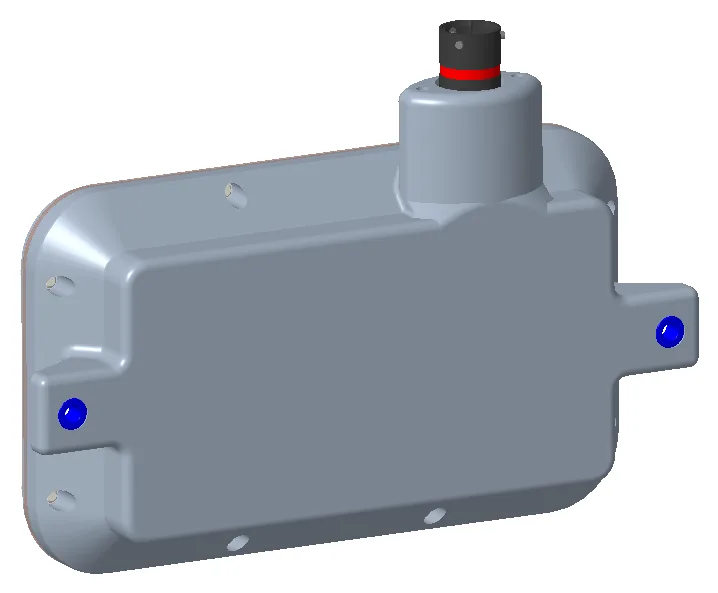 Second isometric view of the rear sensor board enclosure